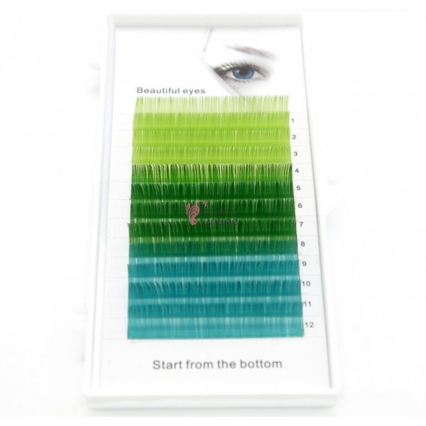 Gene false fir cu fir Beautiful Eyes BE051 Verde-Turcoaz in 3 nuante color D/0.10 de 14mm